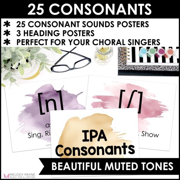 International Phonetic Alphabet IPA Posters Boho Watercolor Music Class Decor