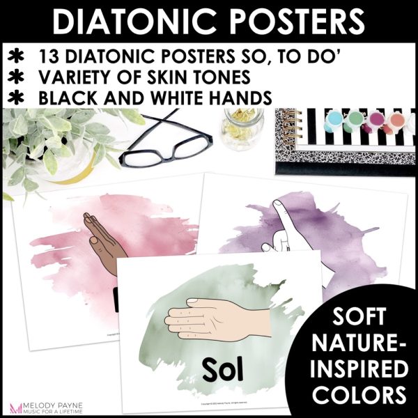 Solfege Hand Sign Posters- Kodaly Curwen Boho Watercolor Music Classroom Decor 2 Solfege Hand Sign Posters- Kodaly Curwen Boho Watercolor Music Classroom Decor - Diatonic Solfege Posters