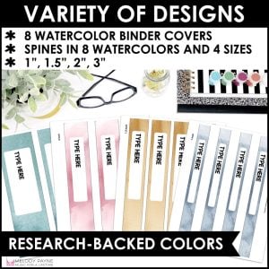 Editable Binder Covers & Spines for Teachers & Students – Boho Watercolor Decor