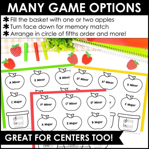 Major & Minor Key Signatures Matching Game for Piano & Music - Fall Apples 3 Major & Minor Key Signatures Matching Game for Piano & Music - Fall Apples - Match the apples to the correct basket, and more!