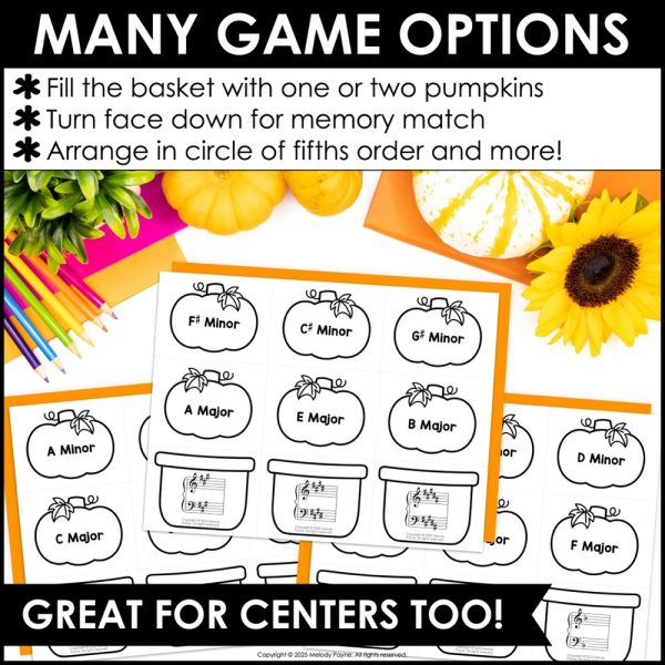 Major & Minor Key Signatures Matching Game for Piano & Music - Fall Pumpkins 3 Major & Minor Key Signatures Matching Game for Piano & Music - Fall Pumpkins