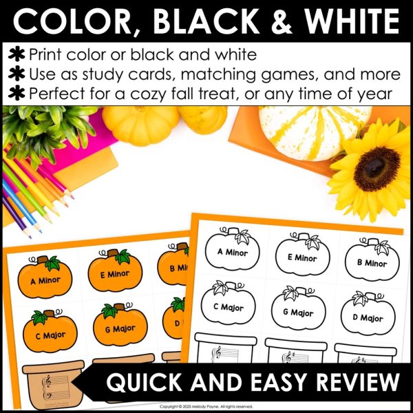 Major & Minor Key Signatures Matching Game for Piano & Music - Fall Pumpkins 4 Major & Minor Key Signatures Matching Game for Piano & Music - Fall Pumpkins