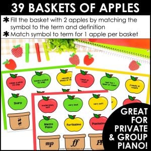 Music Symbols Matching Game – Notes, Rests, Dynamics, Clefs – Fall Apples