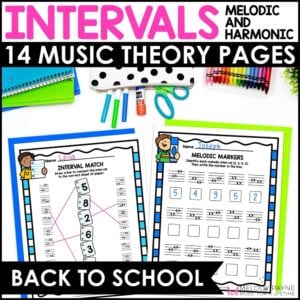 Back to School Intervals Music Worksheets – Melodic & Harmonic 2nds to Octaves