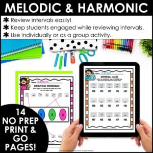 Back to School Intervals Music Worksheets – Melodic & Harmonic 2nds to Octaves