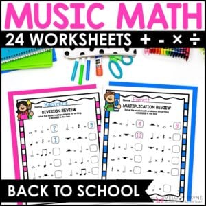 Back to School Music Math Rhythm Worksheets – Notes & Rests Theory Activities